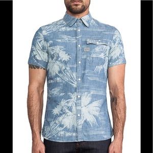 G-Star Raw Mate Palm Button Up Slim Fit Short Sleeve Collared Shirt Small/Medium